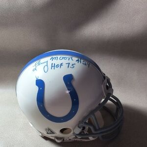 Autographed COLTS White and Blue Football Helmet